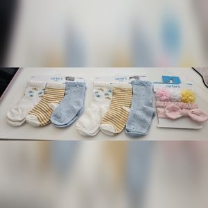 Carters Newborn/Infant Socks & Headbands